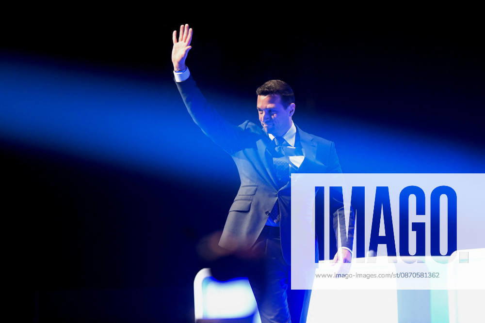 XIXth Congress French Far-right Party RN - Orleans President of French far-right party Rassemblement National RN Jordan Bardella on stage during the XIXth Congress of Rassemblement National RN, in Orleans, France on October 24 2026. Photo by Franck Castel ABACAPRESS.COM Orleans France