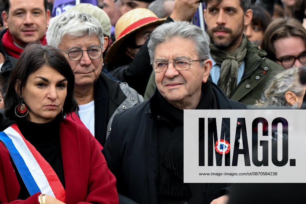 Jean-Luc Mélenchon: Demonstration in support of purchasing power, the protection of public services, and fiscal and social justice, held in Paris on October 24, 2026, as part of a nationwide call to action bringing together former members of the Yellow Vest movement, labor unions, and high school and college students. Lionel Urman, Bestimage, Paris, France