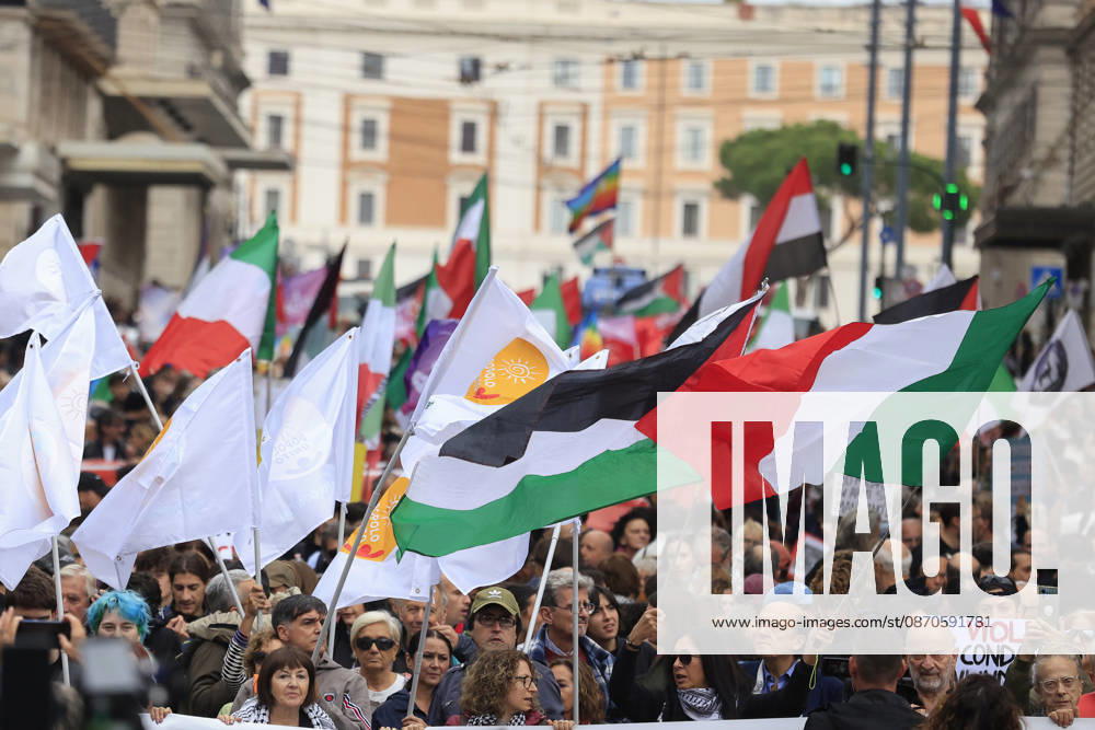 Demonstration against the Italian government in Rome ROME, ITALY, OCTOBER 24: Demonstrators attend a protest against the Italian government in Rome, Italy, on October 24, 2026. Riccardo De Luca Anadolu Rome Italy. Editorial use only. Please get in touch for any other usage.