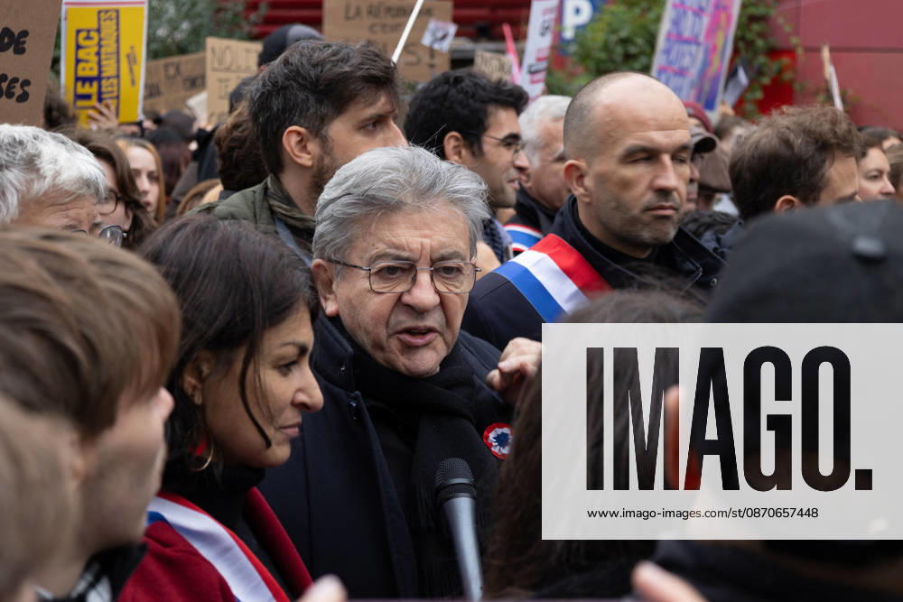 Politics At Yellow Vests Protest Act II - Paris Jean Luc Melenchon take part in a protest against the rising cost of living in Paris, France, on October 24, 2026. Photo by Shana Abitbol ABACAPRESS.COM Paris France
