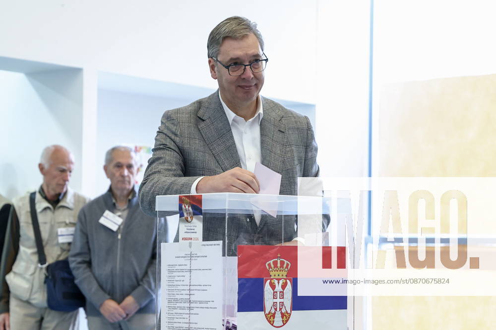 SERBIA, BELGRADE - OCTOBER 25, 2026: Former Serbian president Aleksandar Vucic casts his ballot at a polling station during the 2026 Serbian parliamentary election. On 25 October, the Serbs went to the polls to elect members of the country s unicameral parliament, Narodna Skupshtina. Alexander Ryumin TASS 99930393