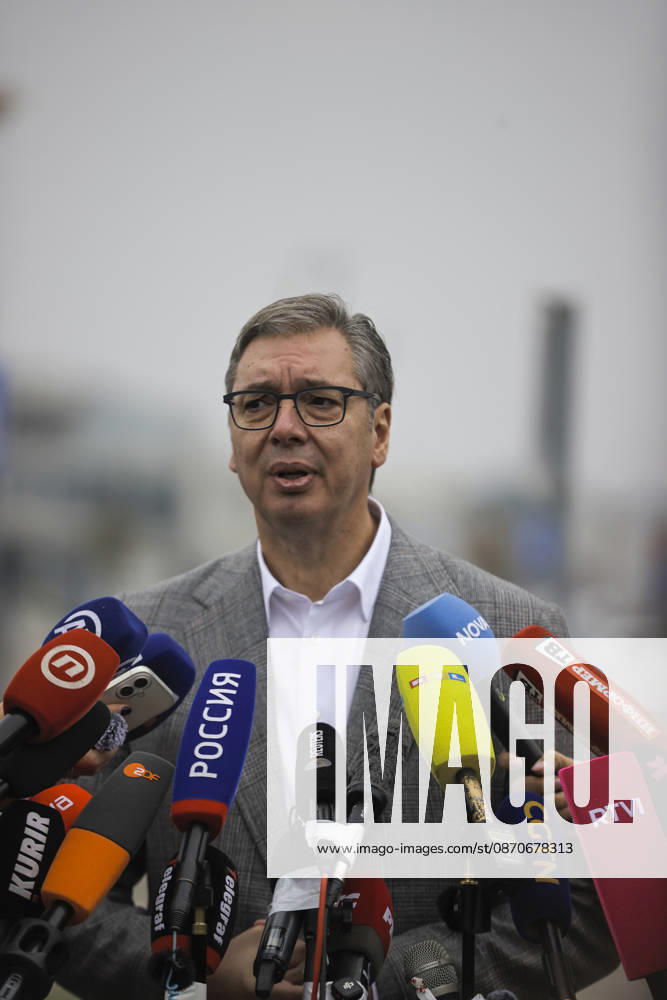 Serbia begins voting in snap parliamentary elections BELGRADE, SERBIA - OCTOBER 25: Aleksandar Vucic, prime ministerial candidate for the Aleksandar Vucic-United Serbia list, speaks to journalists after casting his vote at a polling station during early parliamentary elections in Belgrade, Serbia, on October 25, 2026. Samir Jordamovic Anadolu Belgrade Serbia. Editorial use only. Please get in touch for any other usage.