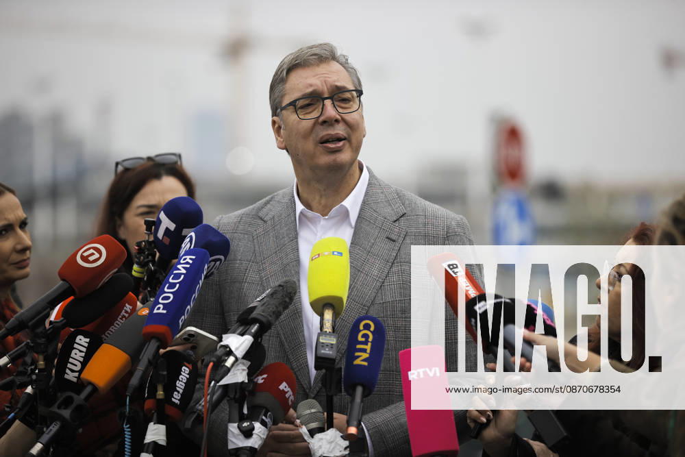Serbia begins voting in snap parliamentary elections BELGRADE, SERBIA - OCTOBER 25: Aleksandar Vucic, prime ministerial candidate for the Aleksandar Vucic-United Serbia list, speaks to journalists after casting his vote at a polling station during early parliamentary elections in Belgrade, Serbia, on October 25, 2026. Samir Jordamovic Anadolu Belgrade Serbia. Editorial use only. Please get in touch for any other usage.