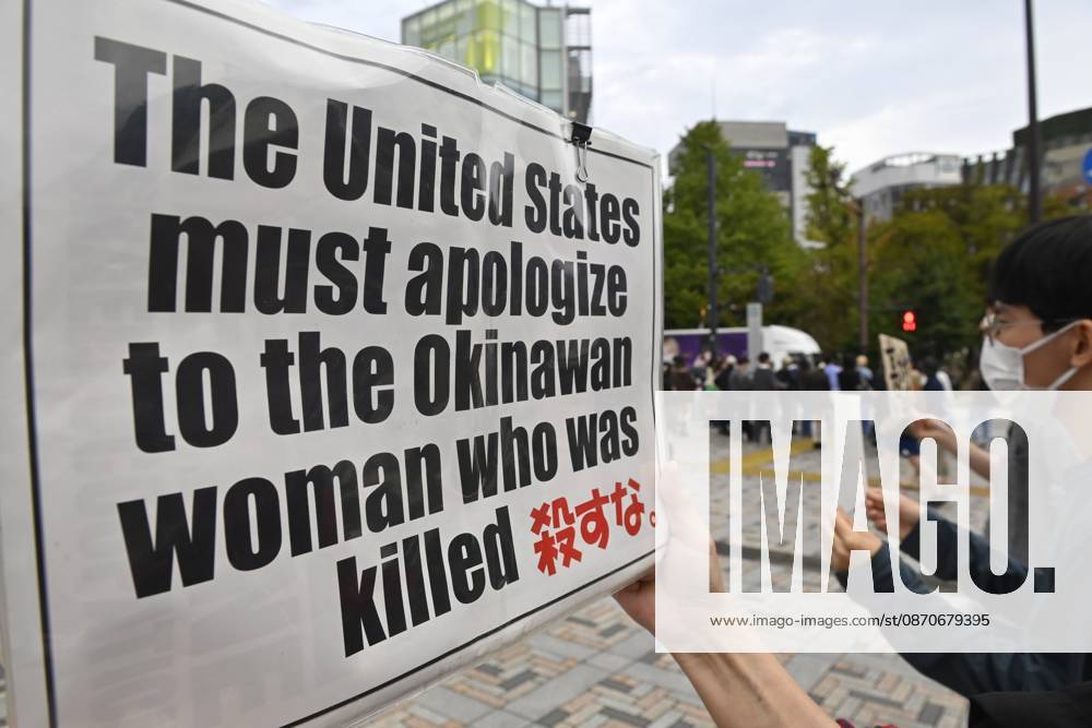 Tokyo protesters condemn Okinawa killing, demand US base removal TOKYO, JAPAN - OCTOBER 25: Protesters gather to condemn the killing of a woman in Okinawa and call for the removal of US military bases from the island on October 25, 2026, in Tokyo, Japan. Demonstrators hold placards condemning sexual violence and calling for the removal of US military bases from Okinawa amid accusations against US military personnel David Mareuil Anadolu Tokyo Japan. Editorial use only. Please get in touch for any other usage.