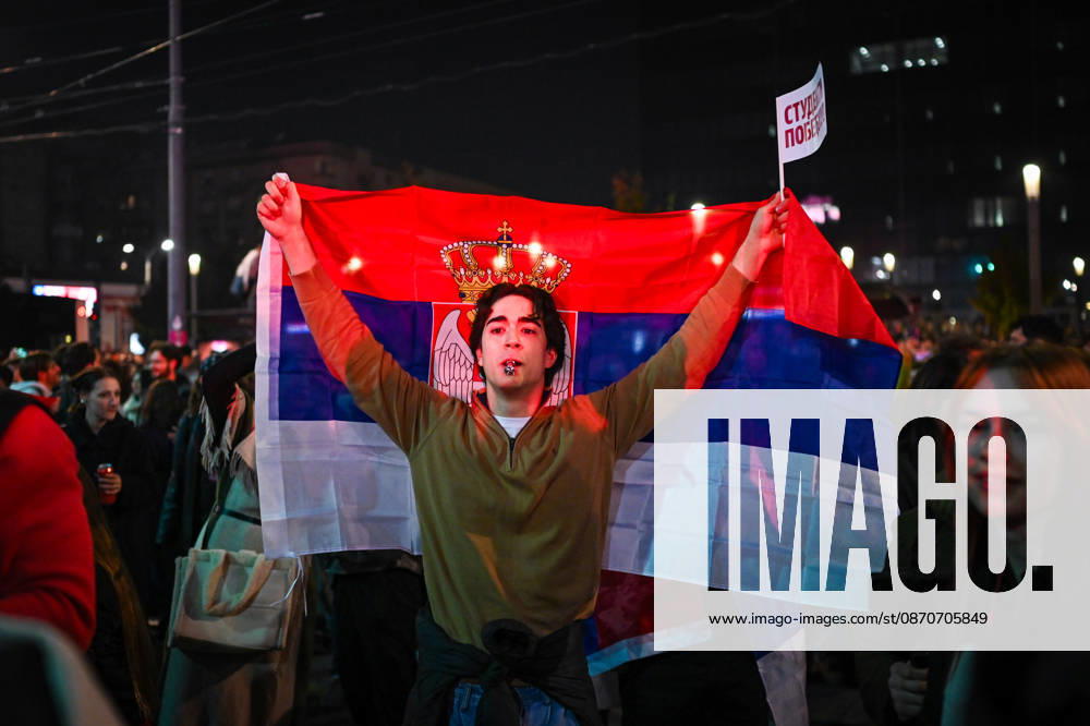 Citywide euphoria breaks out in Belgrade as former president Aleksandar VuÄÂiÄ¡ admits defeat on the night of the Serbian elections on 25 October, 2026 Belgrade Serbia - ZUMAa256 20261025_zip_a256_037