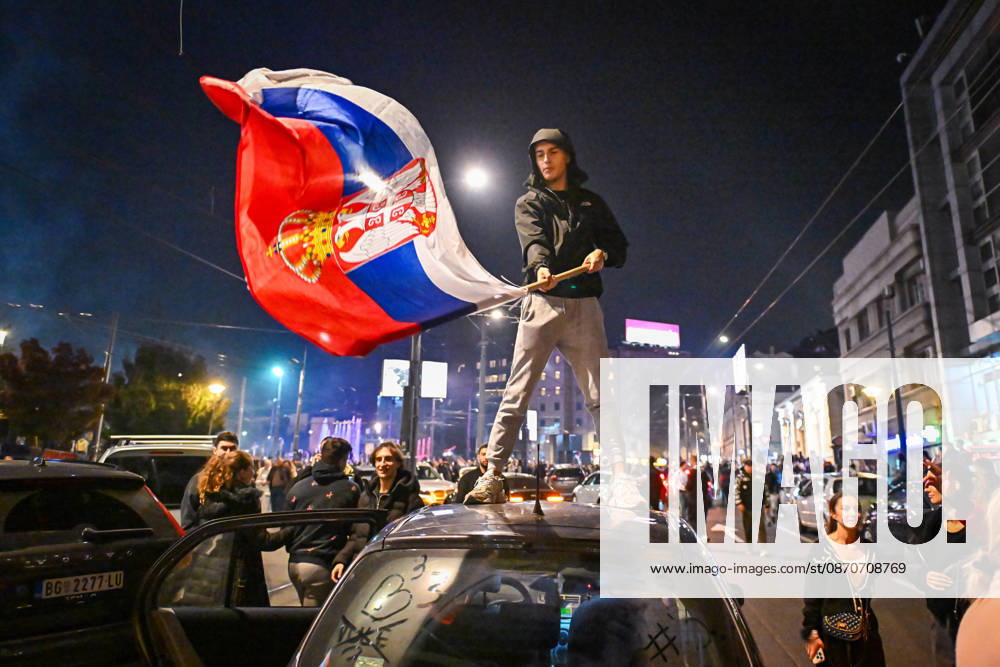 Citywide euphoria breaks out in Belgrade as former president Aleksandar VuÄiÄ‡ admits defeat on the night of the Serbian elections on 25 October, 2026 Belgrade Serbia - ZUMAa256 20261026_zip_a256_005