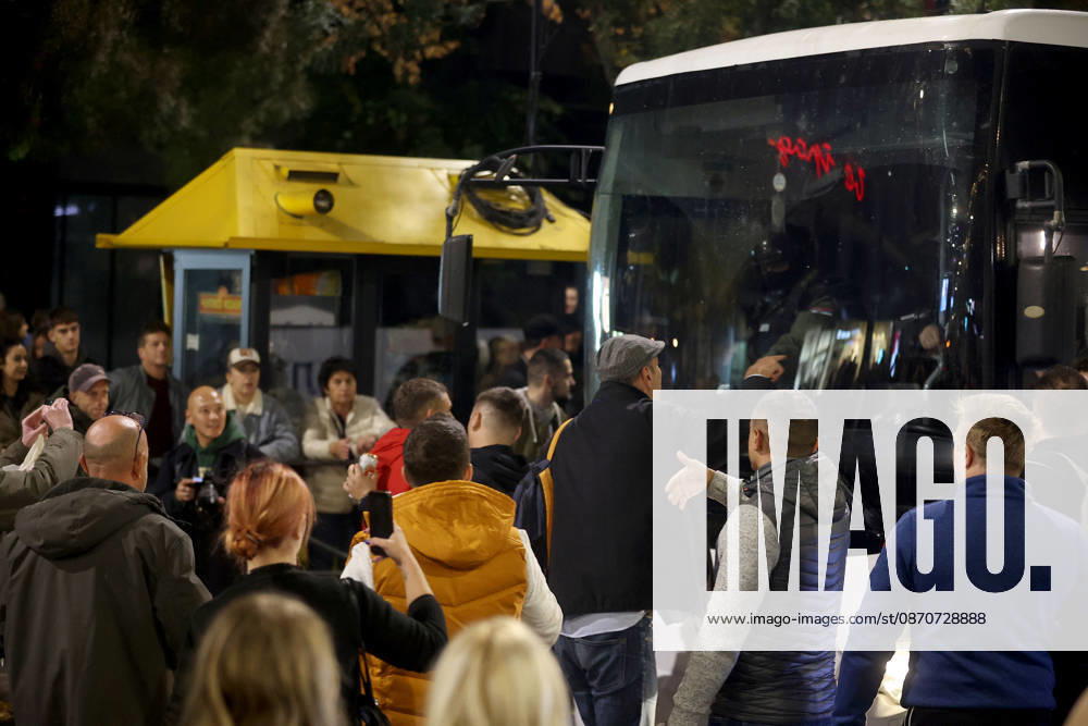 Belgrade(Serbia) Politics Life Reactions after the election results The fall of the totalitarian regime after 14 years and the change of government People stopped police bus in in retreat