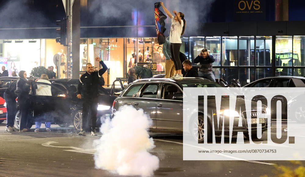 Belgrade(Serbia) Politics Life Reactions after the election results The fall of regime after 14 years and the change of authorities government Celebration of victory Student list on Terazije squarre with firecracker