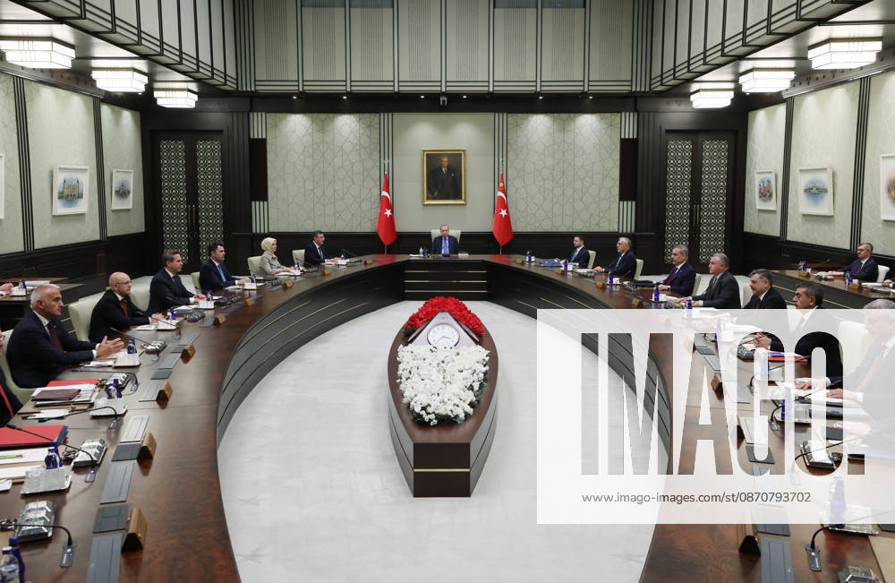 Turkish President Recep Tayyip Erdogan ANKARA, TURKIYE - OCTOBER 26: (---- - MANDATORY CREDIT - TURKISH PRESIDENCY MURAT CETINMUHURDAR HANDOUT - NO MARKETING NO ADVERTISING CAMPAIGNS - DISTRIBUTED AS A SERVICE TO CLIENTS----) Presidential Cabinet meets under the chairmanship of Turkish President Recep Tayyip Erdogan in Ankara, Turkiye on October 26, 2026. TUR Presidency Murat Cetinmuhurdar Anadolu Ankara Turkey. Editorial use only. Please get in touch for any other usage.