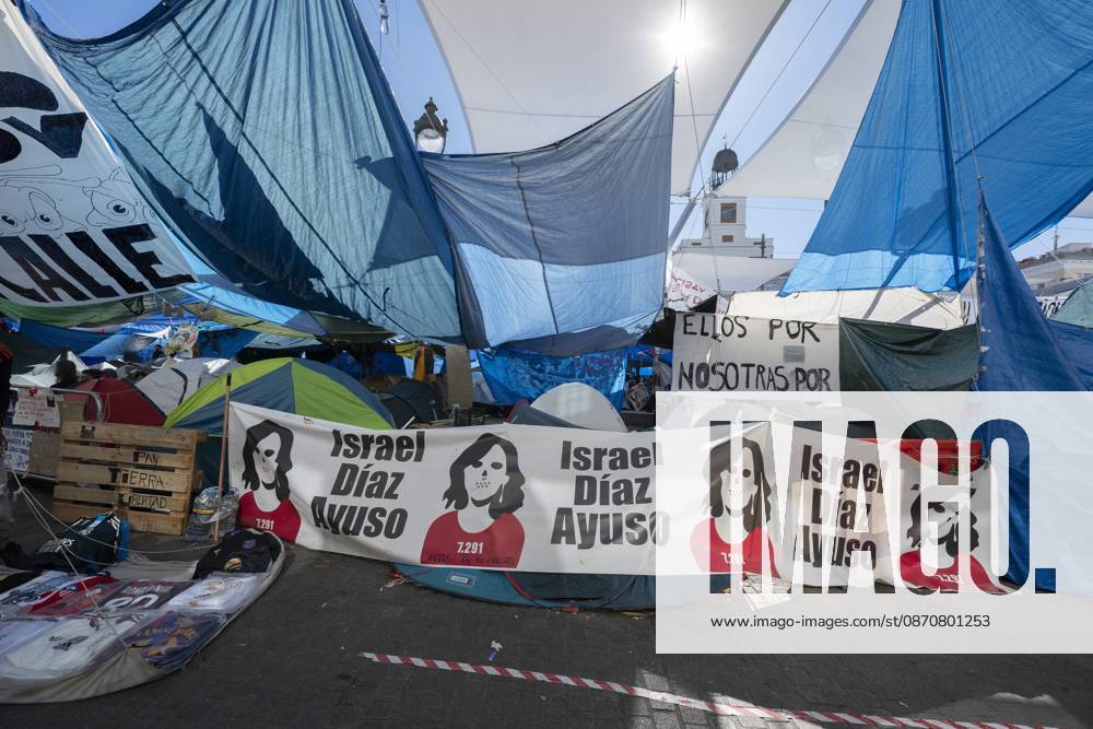 Tent protest at Sol Square in Madrid marks its first monthl, Madrid, Spain – 26 Oct 2026 A view of the area where Spaniards continue a tent protest at Sol Square, launched on September 26 to call on the central and regional governments to find solutions to the country s housing crisis, as the protest marks its first month in Madrid, Spain Madrid Spain