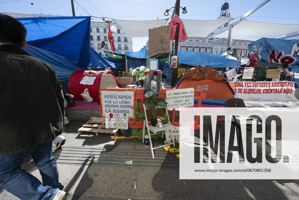 Tent protest at Sol Square in Madrid marks its first monthl, Madrid, Spain – 26 Oct 2026 A view of the area where Spaniards continue a tent protest at Sol Square, launched on September 26 to call on the central and regional governments to find solutions to the country s housing crisis, as the protest marks its first month in Madrid, Spain Madrid Spain