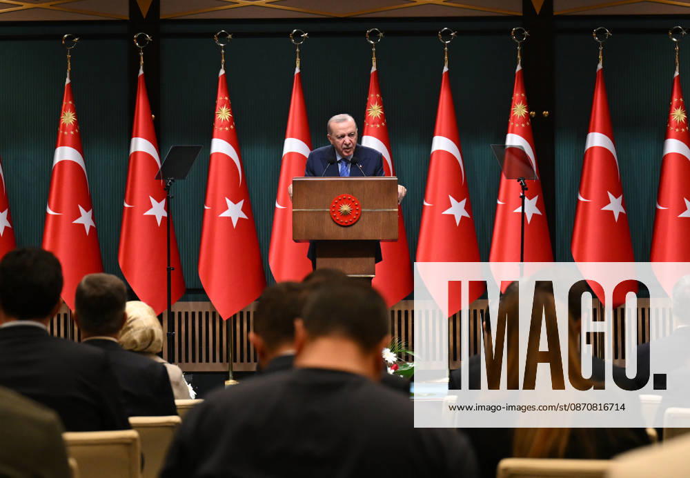 Turkish President Recep Tayyip Erdogan ANKARA, TURKIYE - OCTOBER 26: Turkish President Recep Tayyip Erdogan delivers a statement to members of the press following the Presidential Cabinet Meeting held under his chairmanship at the Presidential Complex in Ankara, Turkiye on October 26, 2026. Mehmet Ali Ozcan Anadolu Ankara Turkey. Editorial use only. Please get in touch for any other usage.