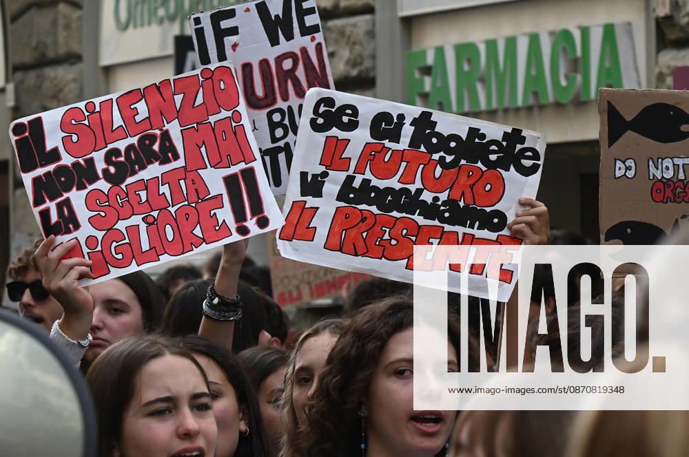Students protest against the Minister of Education and his school policies, Florence, October 26, 2026 Florence Italy - ZUMAa289 20261026_zia_a289_169