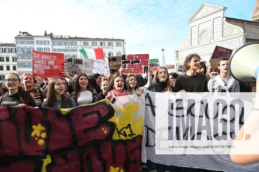 Students protest against the Minister of Education and his school policies, Florence, October 26, 2026 Florence Italy - ZUMAa289 20261026_zia_a289_181