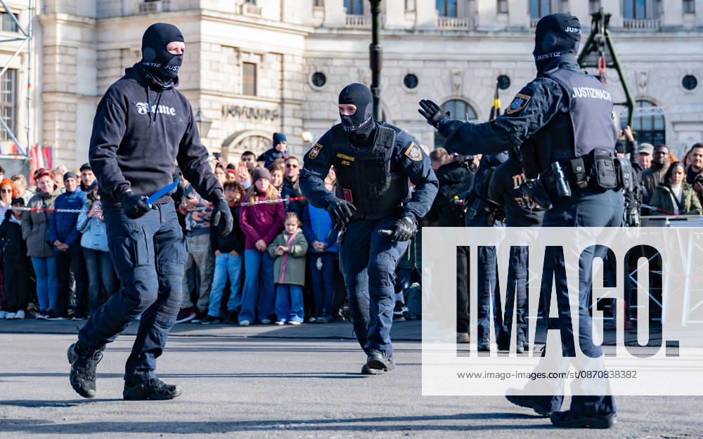 Official celebrations for Austria’s National Day 2026 Oath-taking ceremony during the official celebrations for National Day 2026 at Heldenplatz in Vienna, Austria The Prison Guard Special Operations Unit (JEG) during a demonstration in Vienna at Heldenplatz, Vienna, Austria