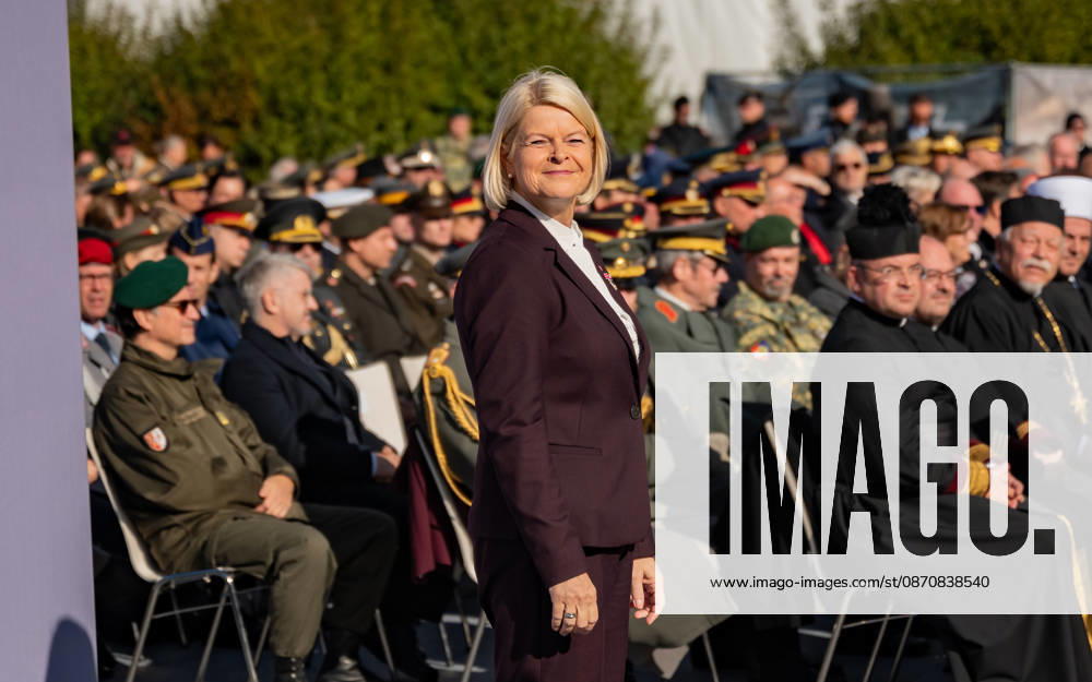 Official celebrations for Austria’s National Day 2026 Oath-taking ceremony during the official celebrations for National Day 2026 at Heldenplatz in Vienna, Austria. The photo shows ÖVP Federal Minister of Defense Klaudia Tanner in Vienna at Heldenplatz, Vienna, Austria