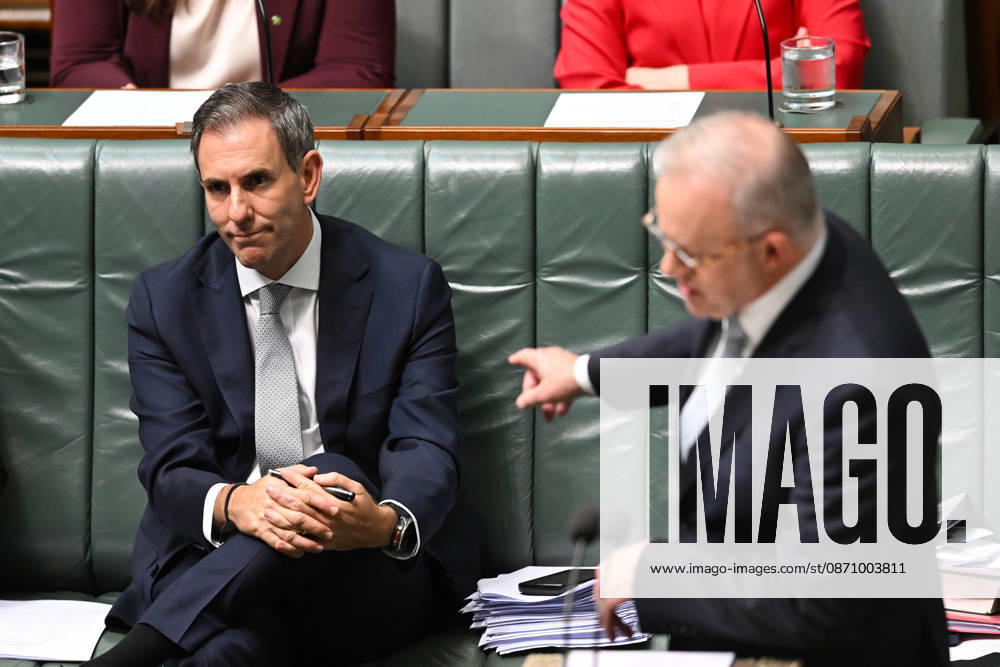QUESTION TIME, Australian Treasurer Jim Chalmers listens to Australian Prime Minister Anthony Albanese during Question Time in the House of Representatives at Parliament House in Canberra, Monday, March 2, 2026. ( NO ARCHIVING CANBERRA AUSTRALIAN CAPITAL TERRITORY Australia