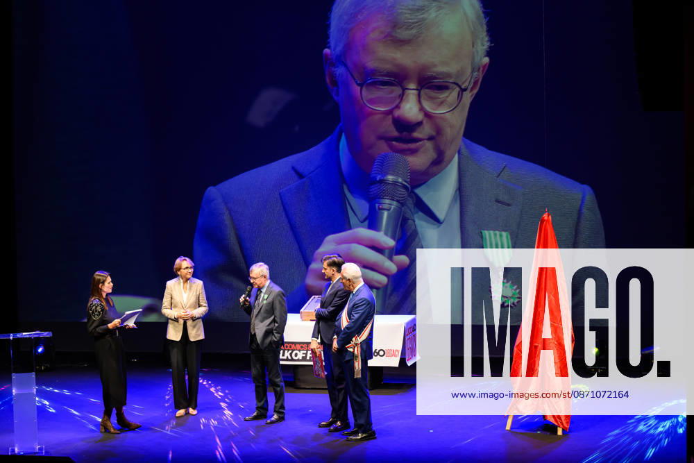 French Ambassador to Italy Anne Marie Descotes was present to present an important award to Professor Alessandro Barbero during the inauguration of the 60th edition of Lucca Comics & Games with Eugenio Giani, President of the Tuscany Region, and Emanuele Vietina, Director of Lucca Comics & Games, Lucca, 28 10 2026 Lucca Italy - ZUMAa289 20261028_zia_a289_113
