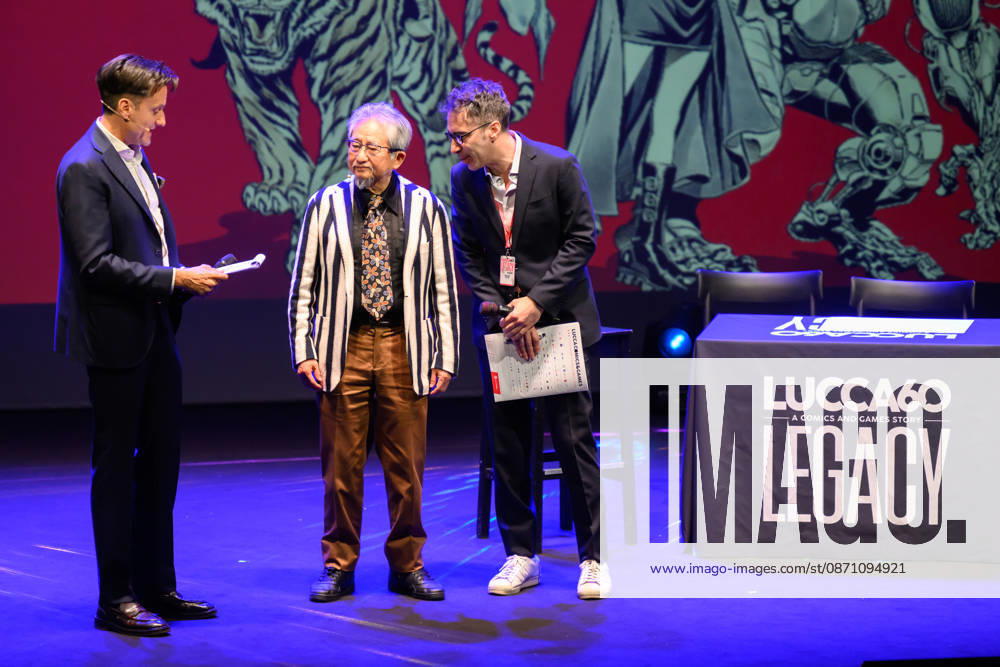 Master comic artist Go Nagai in a live drawing session during the inauguration of the 60th edition of Lucca Comics & Games, Lucca, 28 10 2026 Lucca Italy - ZUMAa289 20261028_zia_a289_193