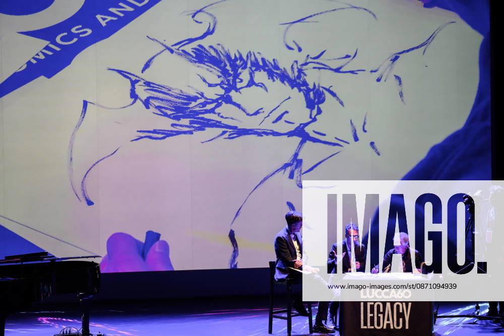 Master comic artist Go Nagai in a live drawing session during the inauguration of the 60th edition of Lucca Comics & Games, Lucca, 28 10 2026 Lucca Italy - ZUMAa289 20261028_zia_a289_199