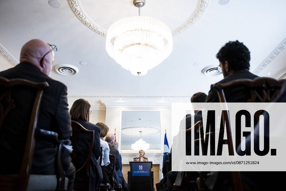 President of the European Commission Ursula von der Leyen delivers remarks ahead of the EU-Canada summit in Montreal on Thursday, Oct. 29, 2026. Montreal CANADA - ZUMAc35_ 20261029_zaf_c35_094
