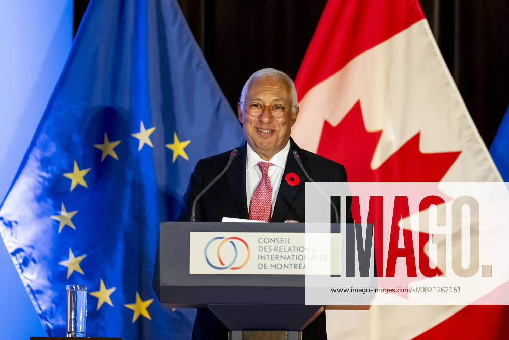 President of the European Council, Antonio Costa, gives remarks at a luncheon ahead of the Canada-EU Summit, in Montreal, on Thursday, Oct. 29, 2026. Montreal CANADA - ZUMAc35_ 20261029_zaf_c35_132