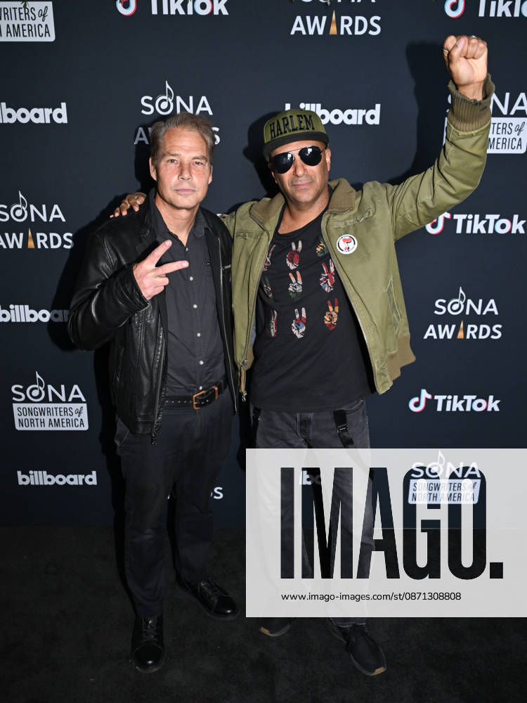American contemporary artist, activist and founder of OBEY Clothing SHEPARD FAIREY, 56, and American guitarist, singer, songwriter, and political activist TOM MORELLO, 62, attend 2026 (Songwriters of North America) SONA Awards. Los Angeles USA - ZUMAb173 20261029_aap_b173_033