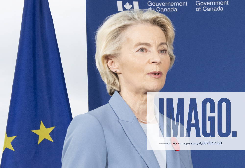 President Ursula von der Leyen speaks as she participates in a trilateral meeting at the EU-Canada summit in Montreal on Friday, Oct. 30, 2026. Montreal CANADA - ZUMAc35_ 20261030_zaf_c35_018