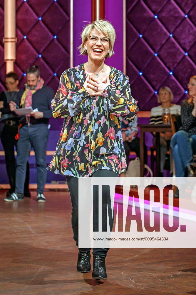 MDR Riverboat presenter Andrea Ballschuh on the occasion of the recording of the MDR talk show Riverboat on 06 12 2019 in Studio 3 of the Mediacity Leipzig 20191206SFL0043