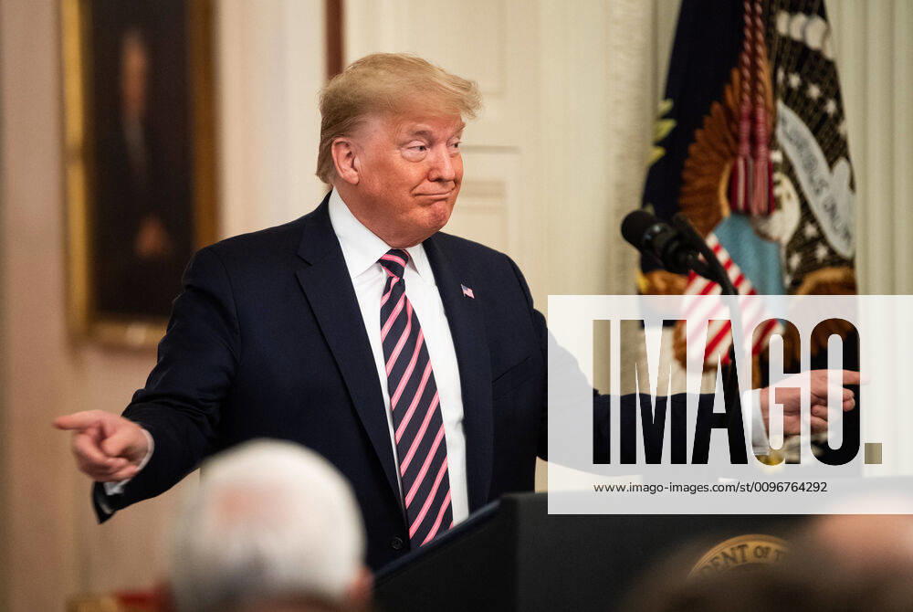 President Donald Trump during an event celebrating his acquittal by the Senate in his impeachment trial, at the White House in Washington, D.C. on February 6, 2020. Trump was acquitted on the two counts against him in his Senate impeachment trial. WAP20200206302 KEVINxDIETSCH