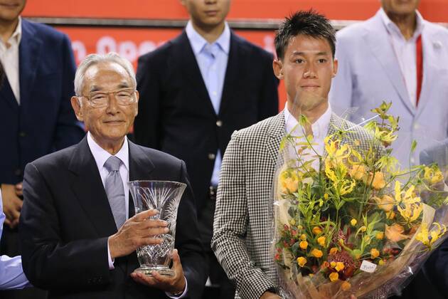 (L-R) Masaaki Morita, Kei Nishikori, OCTOBER 4, 2016 - Tennis : Rakuten Japan Open Tennis Championships 2016 at Ariake Coliseum, Tokyo, Japan. Noxthirdxpartyxsales  (xjwa008461)