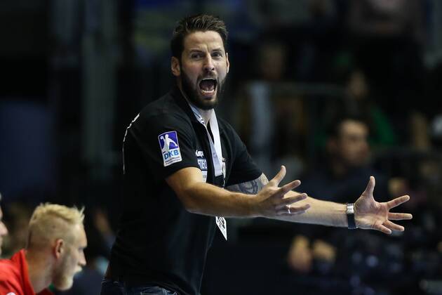 Trainer Bennet Wiegert (SC Magdeburg) - Handball Bundesliga Saison 2017-2018 Punktspiel SC Magdeburg vs. TSV GWD Minden in der GETEC Arena in Magdeburg - Deutschland, Handball, Mann, Maenner,24.09.2017