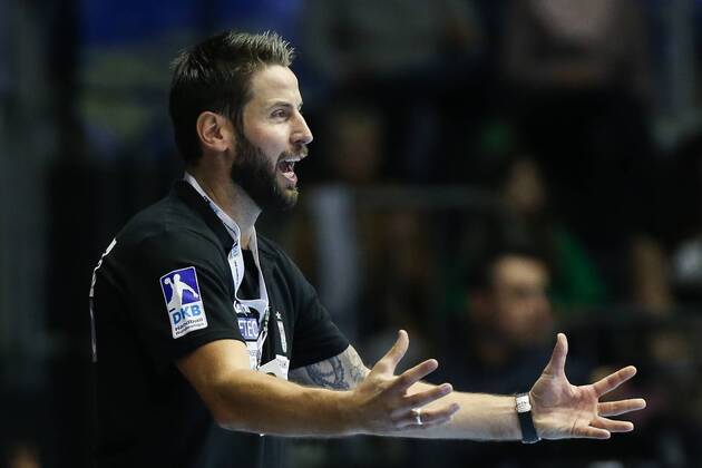 Trainer Bennet Wiegert (SC Magdeburg) - Handball Bundesliga Saison 2017-2018 Punktspiel SC Magdeburg vs. TSV GWD Minden in der GETEC Arena in Magdeburg - Deutschland, Handball, Mann, Maenner,24.09.2017