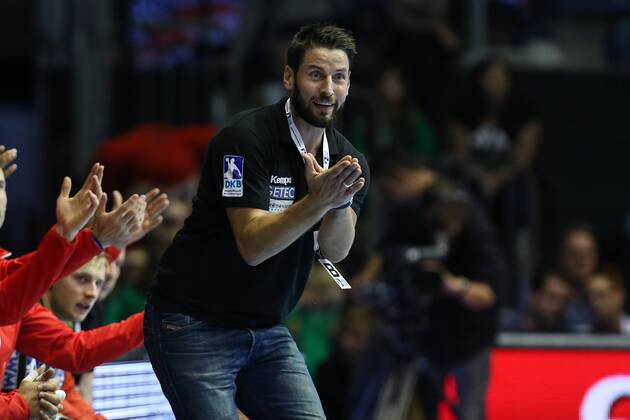 Trainer Bennet Wiegert (SC Magdeburg) - Handball Bundesliga Saison 2017-2018 Punktspiel SC Magdeburg vs. TSV GWD Minden in der GETEC Arena in Magdeburg - Deutschland, Handball, Mann, Maenner,24.09.2017