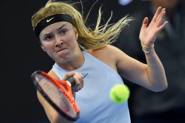 (171006) -- BEIJING, Oct. 6, 2017 -- Elina Svitolina of Ukraine hits a return during the women s singles quarter-final match against Caroline Garcia of France at the China Open tennis tournament in Beijing on Oct. 6, 2017. )(dx) (SP)CHINA-BEIJING-TENNIS-CHINA OPEN(CN) JuxHuanzong