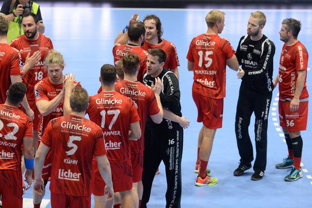 Cheers joy after the victory Nebojsa Simic Goalkeeper MT Melsungen M Arjan Arnoldus Haenen R Handball 1 Bundesliga MT Melsungen vs Fuechse Berlin 27 05 2018 Handball 1 Bundesliga MT Melsungen vs Fuechse Berlin 27 05 2018 Kassel Copyright: xSippel xEibner-Pressefotox EP_rsl