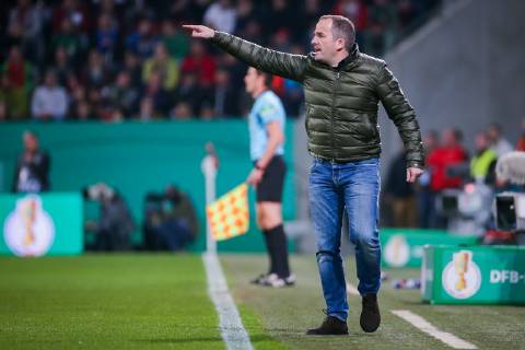 Coach Manuel Baum FC Augsburg gestures DFB regulations prohibit any use of photographs as image sequences and or quasi video GER Football DFB Cup FC Augsburg RB Leipzig 02 04 2019 Augsburg Copyright: xTomxWellerx xEibner-Pressefotox EP_eer