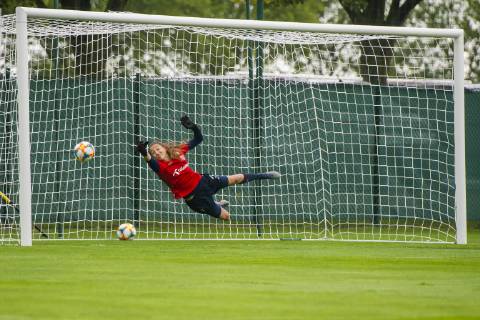 190605 Goalkeeper Cecilie Haustaker Fiskerstrand of Norway during a training session on June 5, 2019 in Reims Photo Fredrik Varfjell BILDBYRAN code FV 150252,  Copyright: FREDRIKxVARFJELL BB190605FV037