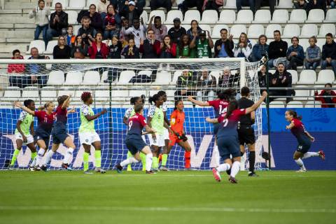 190608 Guro Reiten of Norway celebrates after scoring 1 0 during the FIFA Women s World Cup match between Norway and Nigeria on June 8, 2019 in Reims Photo Fredrik Varfjell BILDBYRAN kod FV 150256, Copyright: FREDRIKxVARFJELL BB190608FV089