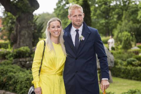Kasper Schmeichel with his wife Stine Gyldenbrand Peter Schmeichel and Laura von Lindholm get married in Egebaeksvang Church in Espergaerde ward on June 15, 2019, Espergaerde Denmark,  Copyright: NikolaixLinares NikolaixLinaresx cop101 spdk20190615-180720-L