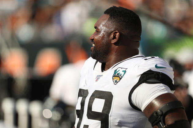 CINCINNATI, OH - OCTOBER 20: Jacksonville Jaguars defensive tackle Marcell Dareus (99) reacts during the game against the Jacksonville Jaguars and the Cincinnati Bengals on October 20th 2019, at Paul Brown Stadium in Cincinnati, OH. (Photo by Ian Johnson Icon Sportswire) NFL, American Football Herren, USA OCT 20 Jaguars at Bengals Icon191020095