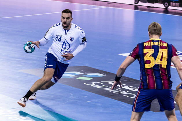 October 14, 2020, Barcelona, Barcelona, Spain: Matej Hrstic of HC PPD Zagreb during the VELUX EHF Champions League match between FC Barcelona, Barca and HC PPD Zagreb at Palau Blaugrana on October 14, 2020 in Barcelona, Spain. Barcelona Spain - ZUMAa181 20201014_zaa_a181_033 Copyright: xJavierxBorregox