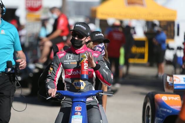 October 24, 2020, St. Petersburg, Florida, USA: IndyCar, Indy Car, IRL, USA driver Alexander Rossi arrives on pit lane before the start of the morning IndyCar practice session at the Firestone Grand Prix of St. Petersburg on Saturday, Oct. 24, 2020 in St. Petersburg. St. Petersburg USA - ZUMAs70_ 0105849760st Copyright: xLuisxSantanax