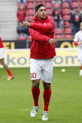 Mainz, Germany 05 October 2013 1 Bundesliga 13 14 8 Matchday 1 FSV Mainz 05 vs 1899 Hoffenheim Malik Fathi Mainz warming up, high, portrait 1 Bundesliga 13 14 8 Matchday 1 FSV Mainz 05 vs 1899 Hoffenheim jr