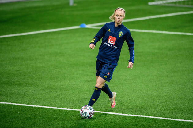 210406 Amanda Ilestedt of Sweden during a training session with the Swedish women s national football team on April 6, 2021 in Stockholm Photo Jesper Zerman BILDBYRAN COP 234 JZ0079 fotboll football soccer fotball women s national team practice bbeng dam women, Copyright: JESPERxZERMAN BB210406JZ030
