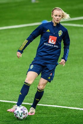 210406 Amanda Ilestedt of Sweden during a training session with the Swedish women s national football team on April 6, 2021 in Stockholm Photo Jesper Zerman BILDBYRAN COP 234 JZ0079 fotboll football soccer fotball women s national team practice bbeng dam women, Copyright: JESPERxZERMAN BB210406JZ031