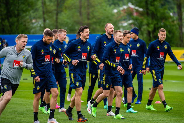 210525 Players of Sweden during a training session with the Swedish national football team on May 25, 2021 in Bastad Photo Ludvig Thunman BILDBYRAN kod LT LT0166 fotboll football soccer fotball landskamp träning practice training sverige sweden sverige a bbeng,  Copyright: LUDVIGxTHUNMAN BB210525LT021