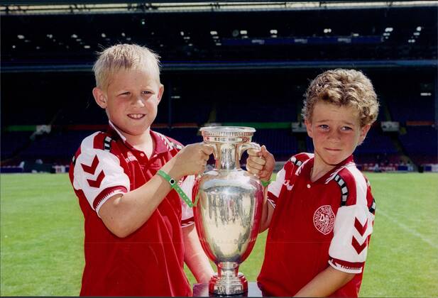 Mandatory Credit: Photo by Andy Hooper ANL Shutterstock (1476514a) Kasper Schmeichel (l) Son Of Peter Schmeichel And Nicolai Laudrup Son Of Brian Laudrup. Kasper Schmeichel (l) Son Of Peter Schmeichel And Nicolai Laudrup Son Of Brian Laudrup. EDITORIAL USE ONLY No use with unauthorised audio, video, data, fixture lists (outside the EU), club league logos or live services. Online in-match use limited to 45 images (+15 in extra time). No use to emulate moving images. No use in betting, games or single club league player publications services. Kasper Schmeichel (l) Son Of Peter Schmeichel And Nicolai Laudrup Son Of Brian Laudrup. EDITORIAL USE ONLY No use with unauthorised audio, video, data, fixture lists (outside the EU), club league logos or live services. Online in-match use limited to 45 images (+15 in extra time). No use to emulate moving images. No use in betting, games or  Copyright: xAndyxHooper ANL Shutterstockx 1476514a