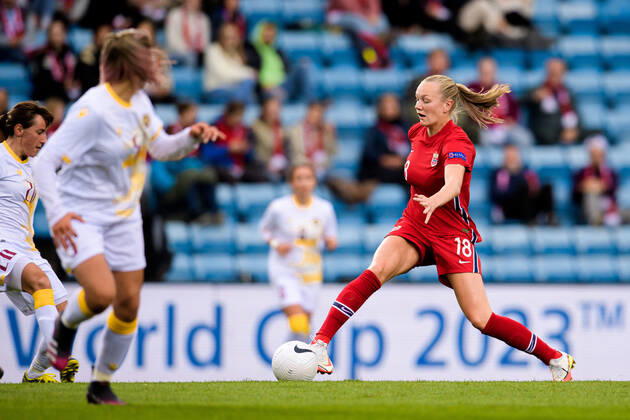 210916 Frida Maanum of Norway during the FIFA Women s World Cup Qualifier football match between Norway and Armenia on September 16, 2021 in Oslo Photo Vegard Wivestad Grott BILDBYRAN kod VG VG0168 bbeng fotball soccer football fotboll fifa world cup qualifiers vm qualification kvinnor vm kvalik landskamp dam norway norway armenia,  Copyright: VEGARDxWIVESTADxGRoTT BB210916VG045