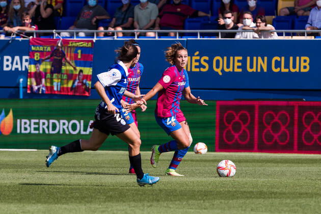 October 2, 2021, Sant Joan Despi, Barcelona, Spain: Lieke Martens of FC Barcelona, Barca Femeni in action during the Liga Iberdrola match between FC Barcelona Femeni and Deportivo Alaves Femenino at Johan Cruyff Stadium on October 02, 2021 in Sant Joan Despi, Barcelona, Spain. Sant Joan Despi Spain - ZUMAa181 20211002_zaa_a181_003 Copyright: xJavierxBorregox